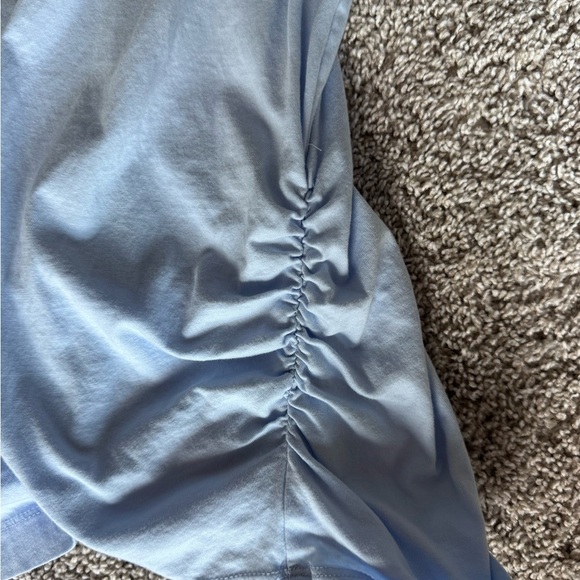 Old Navy Maternity Shirt Medium – Blue Flutter Sleeve Tee M - Picture 7 of 8